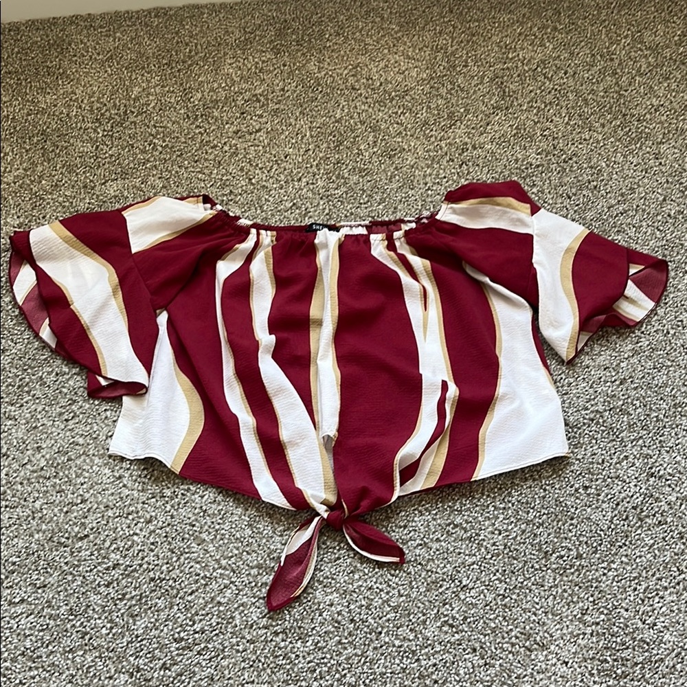 Shein Striped Off-Shoulder Top